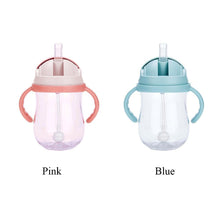 Load image into Gallery viewer, Suction Cups Milk Straw With Handles Training Feeding Bottle Silicone Drinking Wide Mouth Bottle for Kids and Baby
