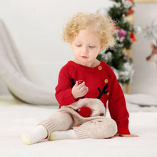 Load image into Gallery viewer, Baby Christmas Rompers Reindeer Knitted  Jumpsuits Toddler Children Warm Wool Clothes 0-2Y For Boys and Girls Christmas Eve Costume
