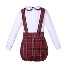 Load image into Gallery viewer, Pettigirl Wholesale Christmas Autumn Plaid Baby Boys Outfits Sets Winter Clothes Costumes New Born Suit Age 6 9 12 18 24Month
