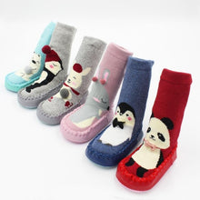 Load image into Gallery viewer, Indoor Sock Shoes Newborn Flexible Baby Soft Socks Winter Cotton Baby Girl Warm Sock With Rubber Soles
