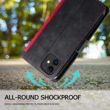 将图片加载到图库查看器，Luxury Magnetic Leather Flip Case For iPhone 14 13 12 Mini 11 Pro SE Card Holder Wallet Stand Cover Leather Wallet Flip Case Cover With Card And Cash Slot 360 Full Body Protection
