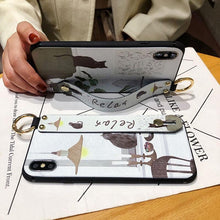 Load image into Gallery viewer, Cartoon Cute Cat Wrist Strap Soft Phone Case For Iphone 13 11 12 14 Pro Max X Xr Xs Max Se 2020 7 8 Plus 14plus Holder Cover Thanksgiving Cute Cats Silicone Case For Iphone
