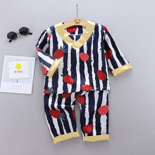Load image into Gallery viewer, Luxury Modern Children's Pajamas Set Baby Suit Toddler Boys and Girls Ice Silk Satin Cartoon Printing Tops Pants Set Home Wear pajams for Kids
