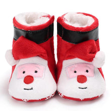 将图片加载到图库查看器，Unisex Baby Shoes Baby Boys Girls Winter Warm Santa Claus First Walkers Cute Christmas Baby Boots
