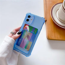 Load image into Gallery viewer, Transparent Wallet Case For iPhone 14 13 12 Pro Max Mini  Shockproof Cover with Card Slots Pockets Slim Fit Thin Protective Soft Shock-Absorbing Lightweight Wallet Case
