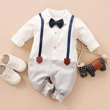 将图片加载到图库查看器，Luxury Modern Baby Boy Infant Rompers Baby Clothes Kids With Bow Modern Baby Costume Suit
