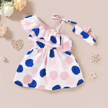 Load image into Gallery viewer, Baby Girl Dress Cute Dot Sleeveless Newborn Bowknot Dress with Headband Set Princess Baby Girl Party Clothes In Modern Design
