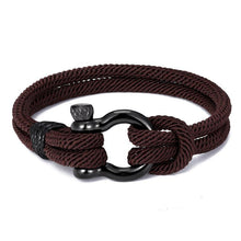 将图片加载到图库查看器，Modern Elegant Rope Luxury Navy Style Camping Bracelet For Men And Women With Black Stainless Steel New Fashion
