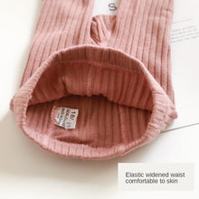 将图片加载到图库查看器，Baby Girl Stretch Leggings Pants Spring and Autumn Toddler Child Knitting Trousers Pink Yellow Color
