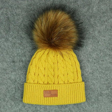 Load image into Gallery viewer, New Fashion Children Winter Hats Baby Kids Girl Solid Knitted Beanies Caps Hair thick ball And Modern Gloves
