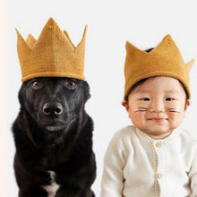 将图片加载到图库查看器，Modern Luxury New Trend  Baby Hat Girls and Boys Crown Knitted Cap Toddler Empty Top Hats Newborn Design Woolen Yarn Bonnet For Kids
