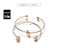 Load image into Gallery viewer, Luxury New Modern Fashion Bracelet Arrow Knotted Opening Elegant Bracelet Set Gold-Color For Woman
