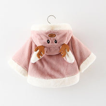 Load image into Gallery viewer, Modern New Christmas Winter LuxuryElegant Cute Elk Cartoon Hooded Soft Coat Cape for Baby Girls
