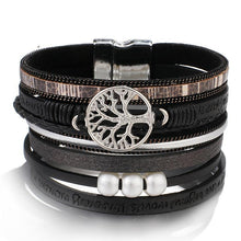 Load image into Gallery viewer, High Quality Handmade Elegant Fashion Luxury Modern New Amazing Charm Pearl Life of tree Leather Bracelets For Women
