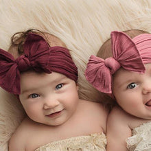 Load image into Gallery viewer, Big Bow Soft Nylon Headbands Flower Print Nylon Turban Hairband Oversize Bunny Bow For Baby Kids
