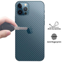 将图片加载到图库查看器，Back Screen Protective Film Carbon Fiber Skin Transparent Screen Guard Sticker Carbon Fiber Transparent Film For iPhone 14 13 12 Mini 11 Pro X XR XS Max SE3 7 8 Plus Phone Back Screen Protector Sticker
