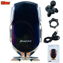 Load image into Gallery viewer, Automatic Luxury Modern Car Wireless Charger Infrared Induction Wireless Charger For Phones Sliver/Gold

