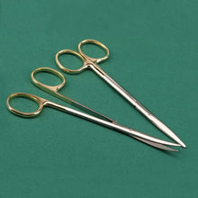 Load image into Gallery viewer, Ophthalmic stainless steel gold handle surgical scissors cosmetic plastic surgery instrument double eyelid tool 12.5/14.16cm
