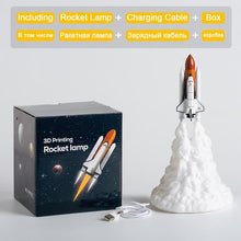 将图片加载到图库查看器，Rocket Kids Space Shuttle Lamp and Moon lamps In Night Light By 3D Print For Space Lovers Rocket Lamp
