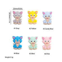 Load image into Gallery viewer, 5PCS/SET  Silicone Animal Beads BPA Free Baby Teething Beads Toy For Pacifier Clips New Born Silicone Rodent Tiny Rod Baby Teether For Baby Kids
