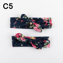 Load image into Gallery viewer, Mother &amp; Baby Headband for Girl Bow Hairband Floral Elastic Hair Bands Parent-Child Turban Hair Accessories Bow For Mother and daughter
