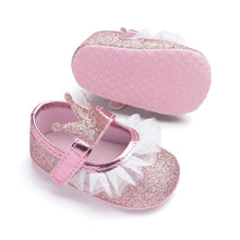 Load image into Gallery viewer, Newborn Infant Baby Girls Shoes Toddler Kids Princess Crown Glitter Design Shoes Soft Sole Anti-slip
