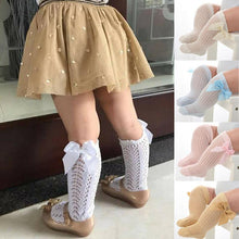Load image into Gallery viewer, Princess Cute Baby Knee High Stylish Cotton Bow Soft Comfortable Socks Flexible Breathable Sock For Baby Girls
