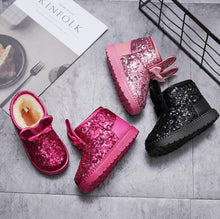 将图片加载到图库查看器，Warm Kids Snow Boots For Children New Toddler Winter Princess Cartoon Shoes Non-slip Flat Round Toe Girls Baby Lovely Boots
