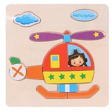 将图片加载到图库查看器，Baby Toys Wooden 3D Puzzle Cartoon Animal Intelligence Kids Educational Brain Teaser Children Tangram Shapes Learning
