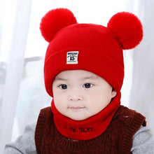 Load image into Gallery viewer, Winter Children Hat Bonnet Enfant Knitted Cute Baby Cap For Girls Boys 0-24 Months For Kids In Modern Bear Design
