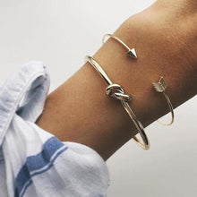 Load image into Gallery viewer, Luxury New Modern Fashion Bracelet Arrow Knotted Opening Elegant Bracelet Set Gold-Color For Woman
