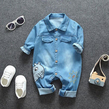 Load image into Gallery viewer, Modern Baby Newborn Jeans Style Romper and Jumpsuit Cartoon Jumpsuit Baby Boy Clothes
