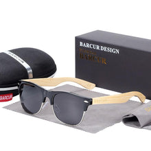 Load image into Gallery viewer, Brand Bamboo Handmade Luxury Polarized Modern and Retro Wood Sunglasses for  Men  and Women With  UV400 Protection
