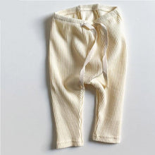 将图片加载到图库查看器，Baby Boys Girls Solid Leggings Toddler Ribbed Pants Little Boy Casual Pants Kids Trousers
