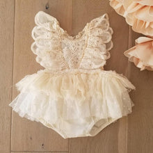 将图片加载到图库查看器，Modern Newborn Baby Girl Flower Lace Romper Bodysuit Jumpsuit Tutu Dress Outfit Clothes Made for Little Prinsess girls between 0-24Months
