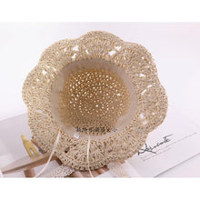 Load image into Gallery viewer, Handmade Modern Elegant Lady Baby Girls Breathable Lace Cap With Bow Great For Beach Sun

