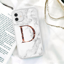 Load image into Gallery viewer, White A-Z Marble Texture Phone Cover For Iphone 12 Mini Soft Silicone Back Case Solid Name Phone Case Luxury Screen Camera Protection Shockproof Soft Cover
