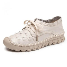 Load image into Gallery viewer, 2023 New Women's Handmade Shoes Genuine Leather Flat Lacing Mother Shoes Woman Loafers Soft Single Casual Flats Shoes Women
