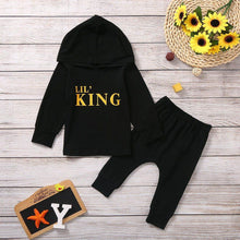 将图片加载到图库查看器，Baby Boy Letter Hoodie T-Shirt Tops and  Camo Pants Outfits In Modern New Printed Style For Kids
