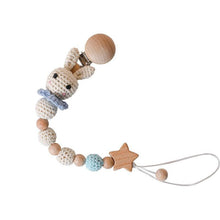 Load image into Gallery viewer, Modern Handmade Pacifier Chain Baby Teething Chains Crochet Rabbit Panda Beads Wooden Clips Wood Tiny Rod  For Kids
