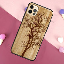 Load image into Gallery viewer, Vintage Tree Flower Bamboo Wood Case For iPhone Pro Max 12 13 min SE For iPhone 13 Shockproof Wooden Texture Protective Cover Unique &amp; Classy Wooden Case
