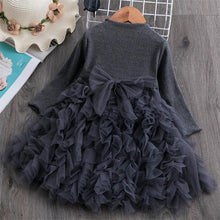 将图片加载到图库查看器，Modern Winter Flower Long Sleeve Smash Cake Baby Girls Dress For 1-5 Year Little Princess
