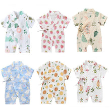 将图片加载到图库查看器，Summer Baby Girl/Boys Clothing Short-sleeved Rompers Jumpsuit Floral Print  Cute Soft Newborn Infant Baby Playwear For Girls and Boys Kids
