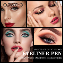 Load image into Gallery viewer, O.TWO.O Black Eyeliner Stamp Pen Waterproof Fast Dry Eye Liner

