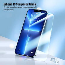 Load image into Gallery viewer, 4PCS Tempered Glass for iPhone 13 12 11 Pro Max Mini Screen Protector for iPhone 14 Pro Max 7 8 6 6S Plus SE 2020 X XR Xs Glass Easy Installation Frame Case Friendly Premium Tempered Glass for iPhone
