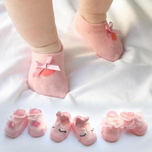 Load image into Gallery viewer, Baby Girl  Anti-Slip Cotton Bow Lace Flower Floor Socks Spring Socks Excellent Quality Everyday Wear
