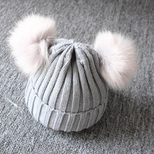 Load image into Gallery viewer, Cute Baby Hat &amp; Scarf Set Pompom Infant Baby Girl Winter Hat For Kids Warm Knitted for Girls
