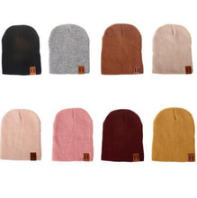 将图片加载到图库查看器，Winter Hats Mom&amp; Dad Women Man Toddle Kids Baby Boy Girl Winter Warm Caps Knit Beanie Hat Adults Kids Caps For Mother and Daughter Summer Cap
