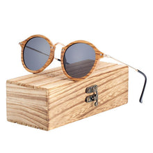 Load image into Gallery viewer, New Luxury Zebra Wood Sunglasses Handmade Round Sunglasses Polarized Eyewear  For Men and Women With UV400 Protection
