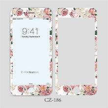 将图片加载到图库查看器，3D Curved Edge Tempered Glass for iPhone 6 6s 7 8 Plus Fashion Flowers Pattern Screen Protector Protective Film Tempered Glass Screen Protector Designed for iPhone
